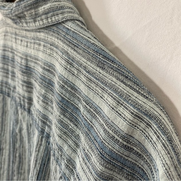 Duke Kahanamoku Striped Embroidered Hemp Blend Hawaiian Style Shirt XXL - Picture 7 of 8